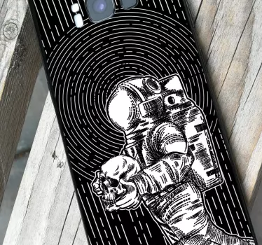 Sticker samsung art de crâne d'astronaute - TenStickers