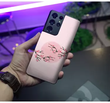 Sticker samsung branches en fleurs - TenStickers