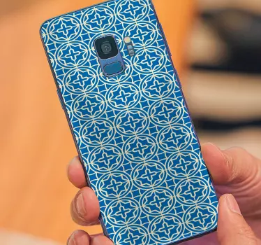Sticker samsung couverture à motifs bleus - TenStickers