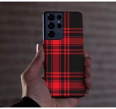 Sticker samsung design en motif tartan - TenStickers