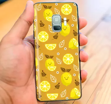 Sticker samsung imprimé citron joyeux - TenStickers