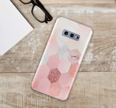 Sticker samsung motif hexagonal rose - TenStickers