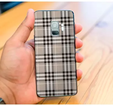 Sticker samsung motif plaid stylé - TenStickers