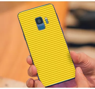 Sticker samsung motif rayé jaune - TenStickers