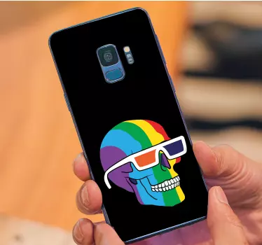 Sticker samsung nuances de crâne arc-en-ciel - TenStickers