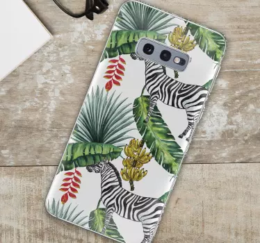Sticker samsung scène tropicale de zèbre - TenStickers