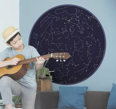Sticker Original Carte Constellations - TenStickers