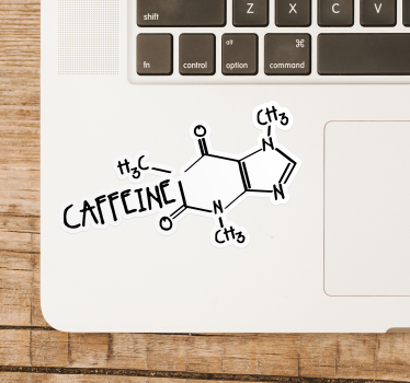 Sticker ordinateur portable molécule caféine pour pad - TenStickers