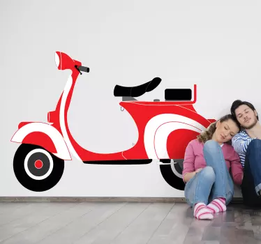 Sticker scooter Vespa rouge - TenStickers