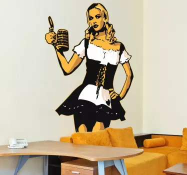 Sticker serveuse bière allemande - TenStickers