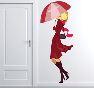 Sticker shopping sous la pluie - TenStickers