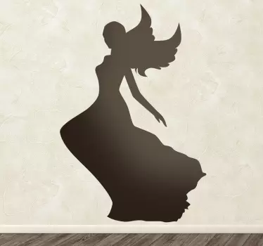 Sticker silhouette fée robe - TenStickers