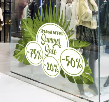 Sticker soldes promotions estivales tropicales - TenStickers