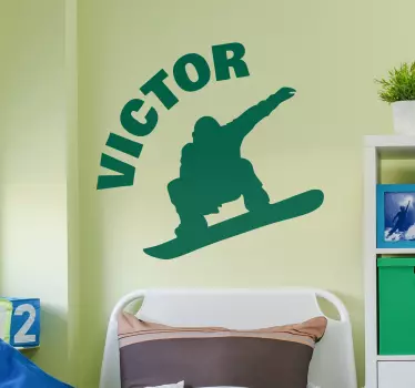 Sticker Mural Silhouette Snowboard Personnalisable - TenStickers