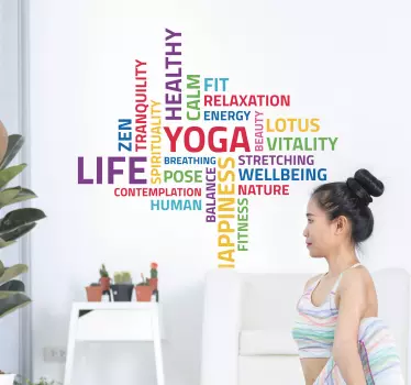 Sticker motivation sport yoga concept - TenStickers