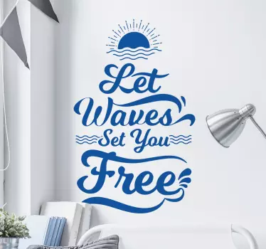 Sticker surf "Let the waves" - TenStickers