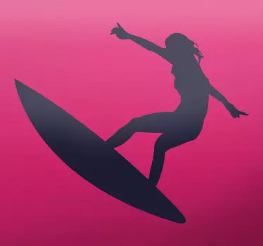 Sticker surf saut surfeuse - TenStickers