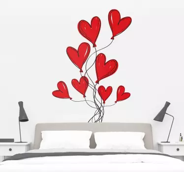 Sticker tête de lit amour cœurs - TenStickers