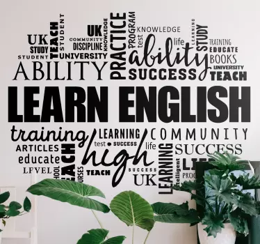 Sticker texte apprentissage des langues engageant - TenStickers