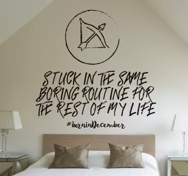 Sticker texte autocollant de citation de routine ennuyeuse - TenStickers