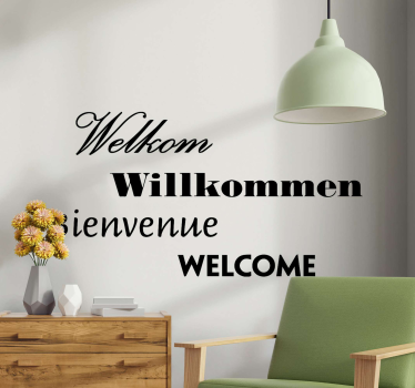 Sticker Texte Bienvenue dans différentes langues - TenStickers