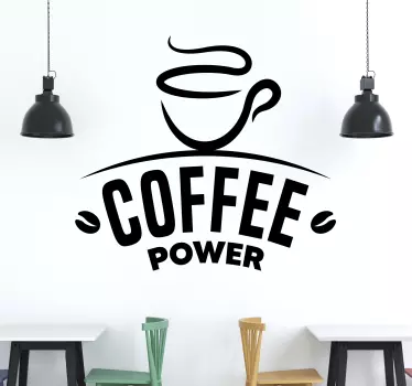 Sticker Texte Café citation puissance de café - TenStickers