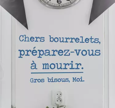 Sticker texte chers bourrelets - TenStickers