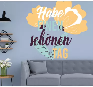 Sticker texte fleurs et salutations - TenStickers