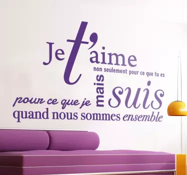 Sticker texte je t'aime - TenStickers