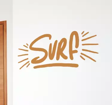 Sticker surf mot monochrome - TenStickers