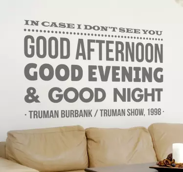 Sticker texte Truman Show anglais - TenStickers