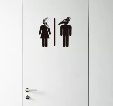 Sticker porte WC homme et femme Bitelchus - TenStickers