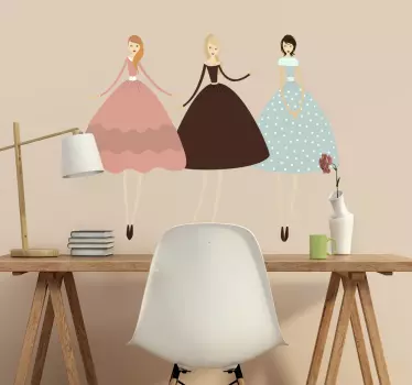 Sticker trois filles chic - TenStickers