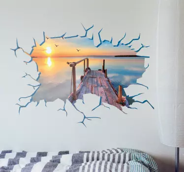 Sticker trompe l'œil trou mur personnalisable - TenStickers