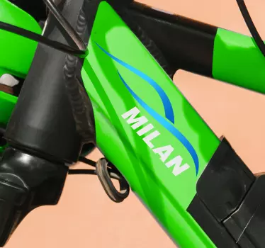 Sticker vélo vagues nom personnalisable - TenStickers