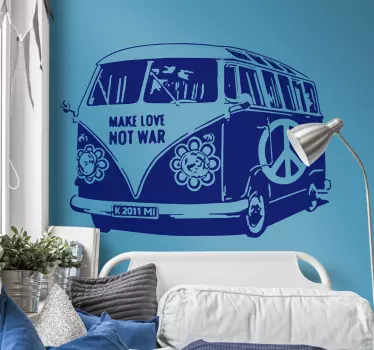 Sticker vintage van hippie - TenStickers
