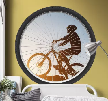 Sticker Vélo Roue de vélo avec photo - TenStickers