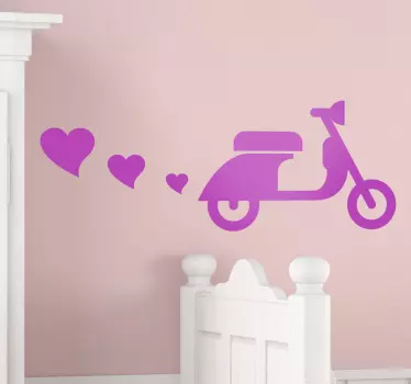 Sticker vespa cœurs - TenStickers