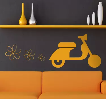 Sticker Vespa fleurs - TenStickers