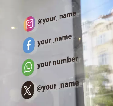 Sticker vitre personnalisés réseaux sociaux - TenStickers