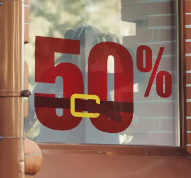 Sticker vitrine Père Noël soldes - TenStickers