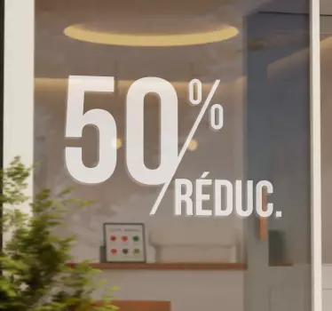 Sticker vitrine soldes 50% de réductions - TenStickers