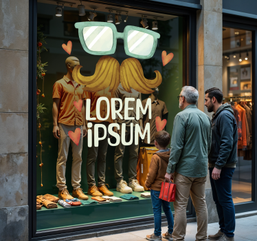 Sticker vitrine texte personnalisé pour la fête des pères - TenStickers