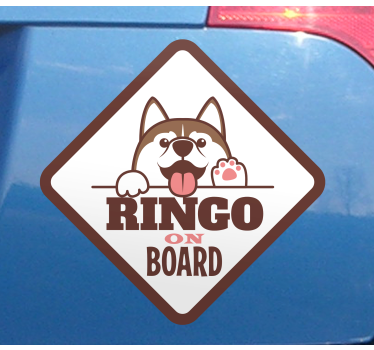 Sticker voiture alerte animal personnalisable - TenStickers