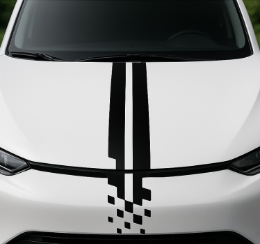 Sticker voiture rayures abstraites pour capot - TenStickers