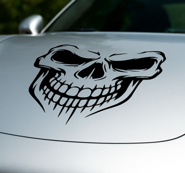 Sticker voiture tête de mort souriante - TenStickers
