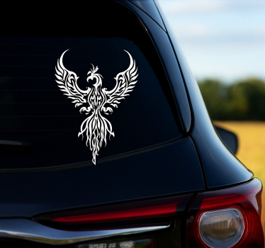 Sticker voiture autocollant vinyle phénix blanc - TenStickers