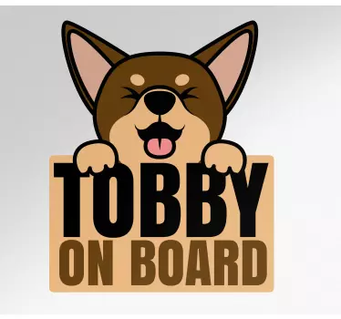 Sticker voiture avertir de la présence d'un chien - TenStickers