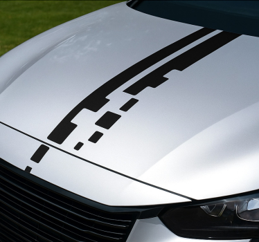 Sticker voiture bande de course pixelisée - TenStickers