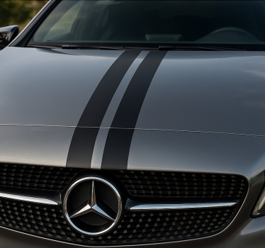 Sticker voiture bande double monochrome simple - TenStickers